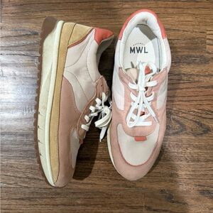 Madewell Pink and Tan Low-Top Sneakers